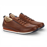 Liverpool - Baskets montantes élastiques en cuir marron pour homme