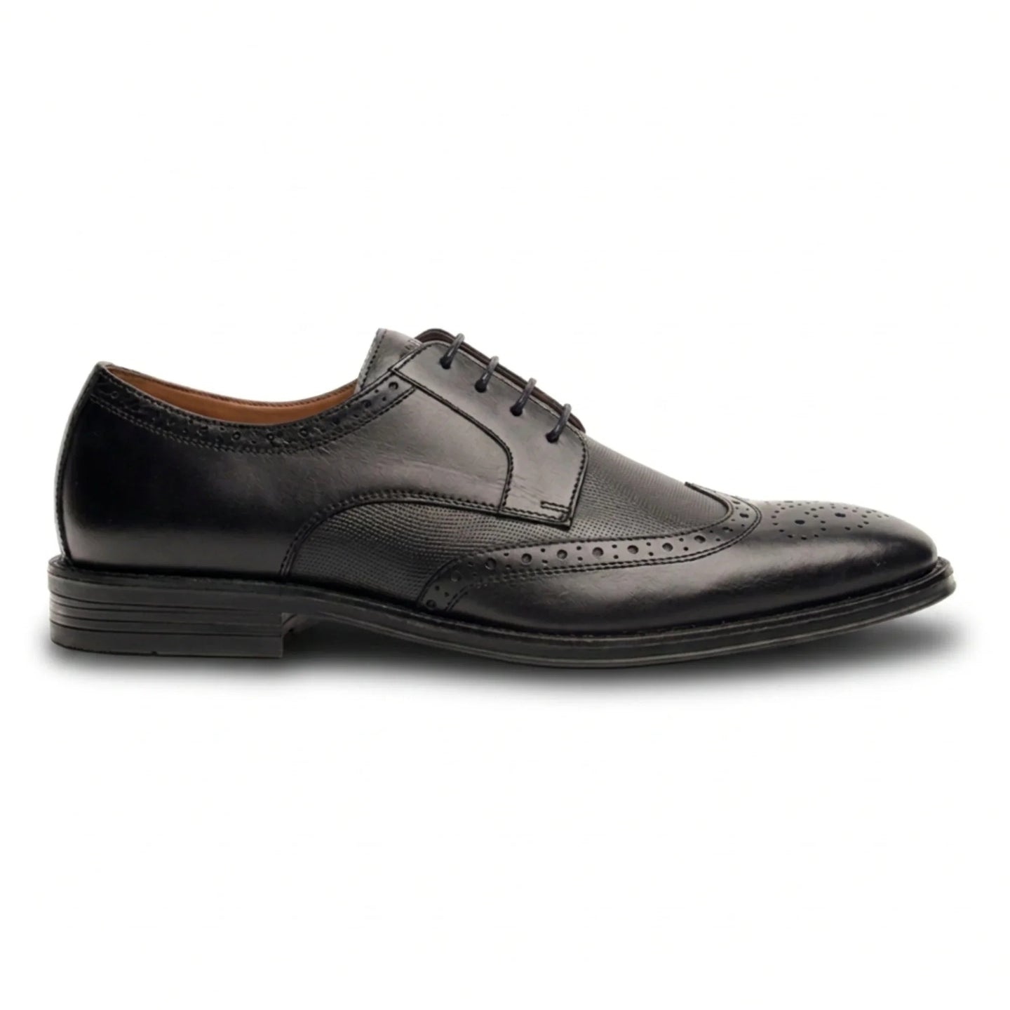 Lorenzo - Chaussures Oxford pour homme en cuir noir poli