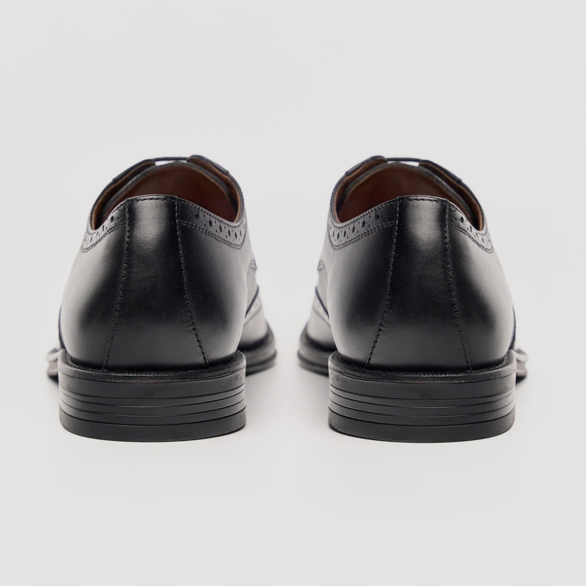 Lorenzo - Chaussures Oxford pour homme en cuir noir poli