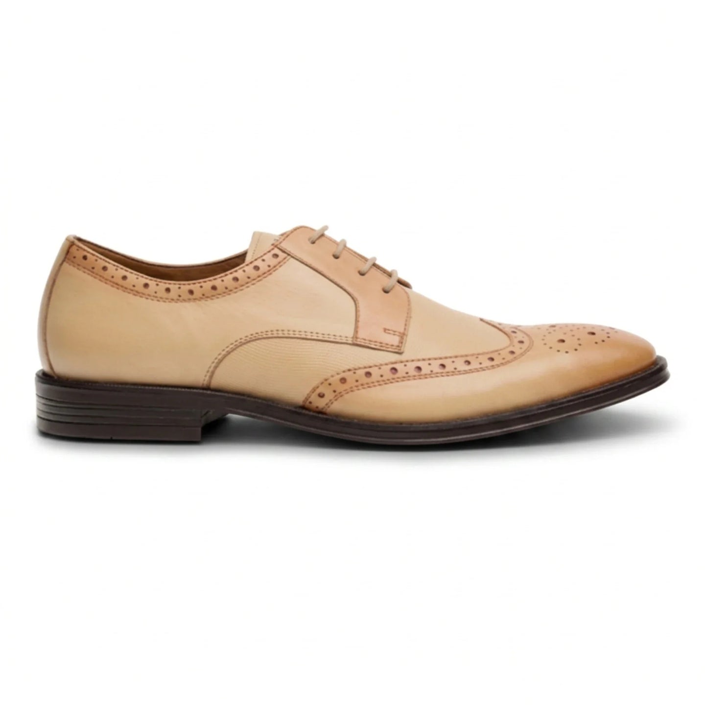 Lorenzo - Chaussures Oxford pour homme en cuir ivoire patiné