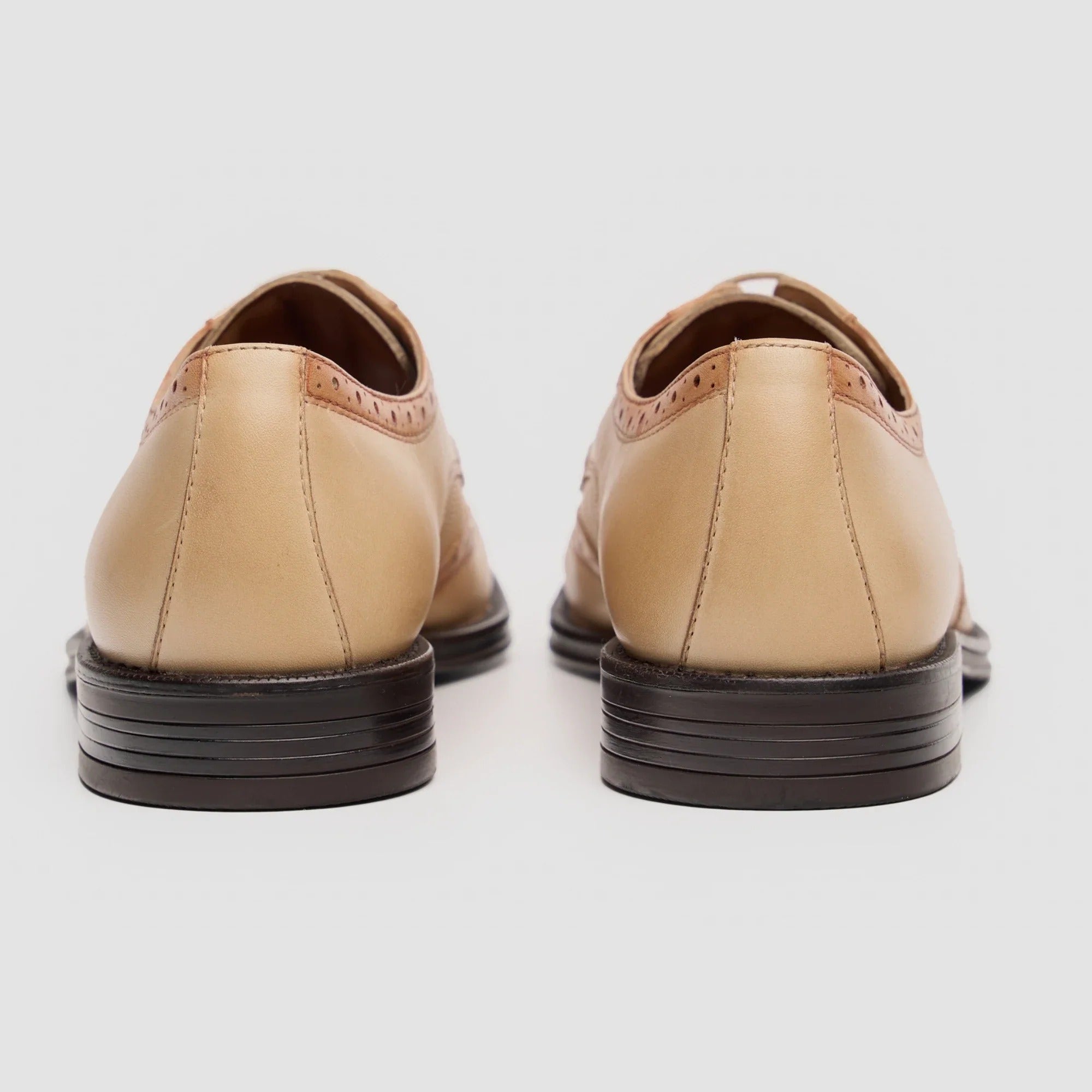 Lorenzo - Chaussures Oxford pour homme en cuir ivoire patiné