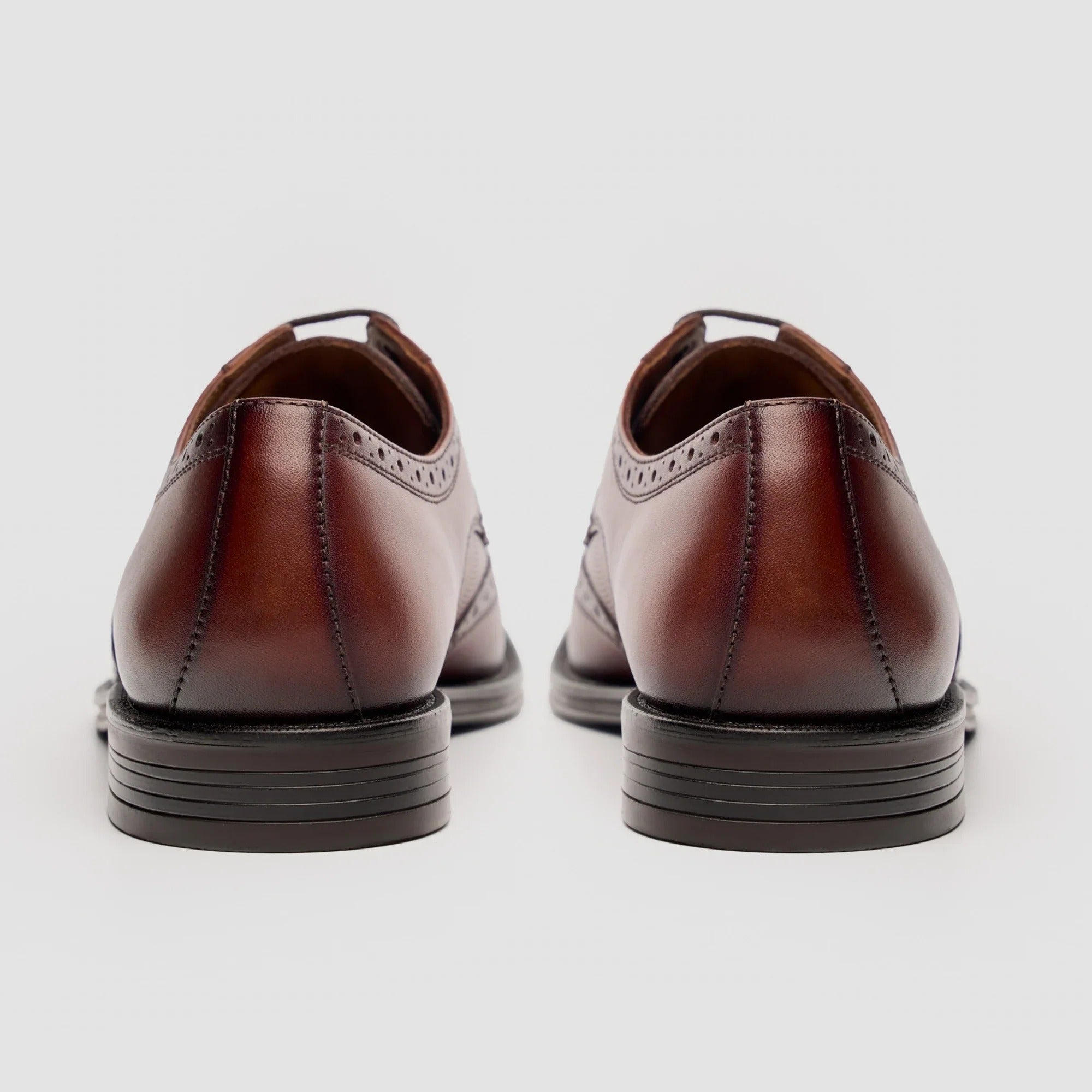 Lorenzo - Chaussures Oxford pour homme en cuir fauve patiné
