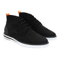 Men's Lace Up Suede Desert Black Boots