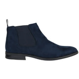 Men's Slip On Navy Suede Leather Lined Chelsea Boots