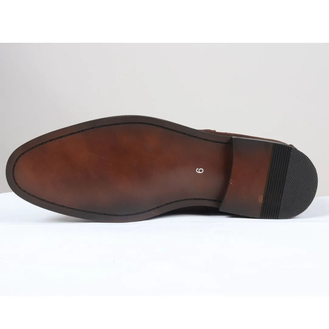 Men's Slip On Navy Suede Leather Lined Chelsea Boots