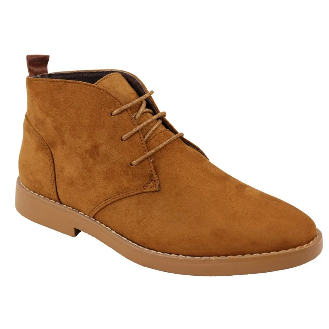 Mens's Chukka Desert Lace Up Tan Ankle Boots