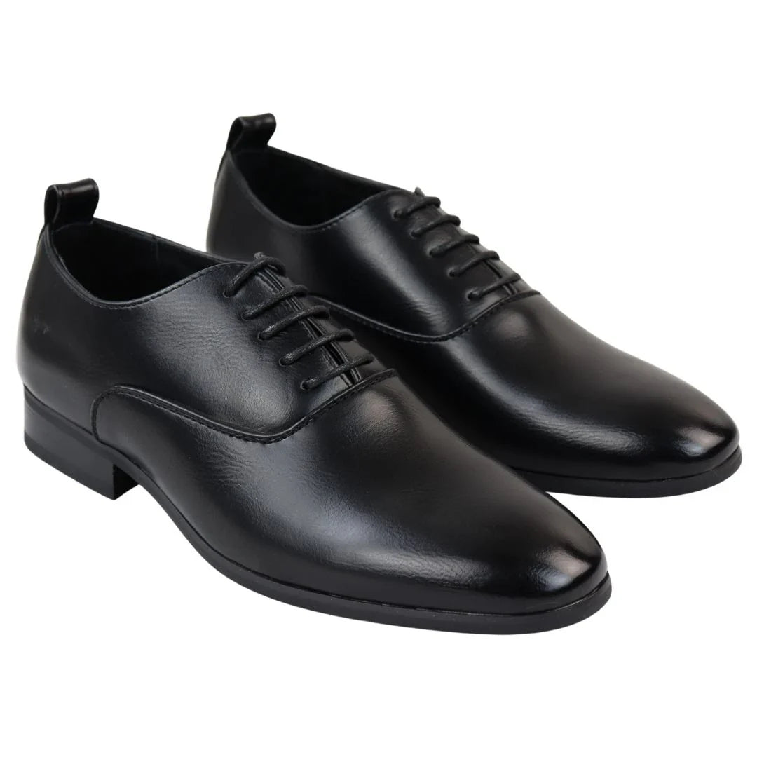 Men's Lace Up Black Derby Oxford Shoes