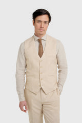 Malibu - Gilet texturé beige pour homme