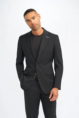 Malibu - Blazer noir pour homme, coupe ajustée