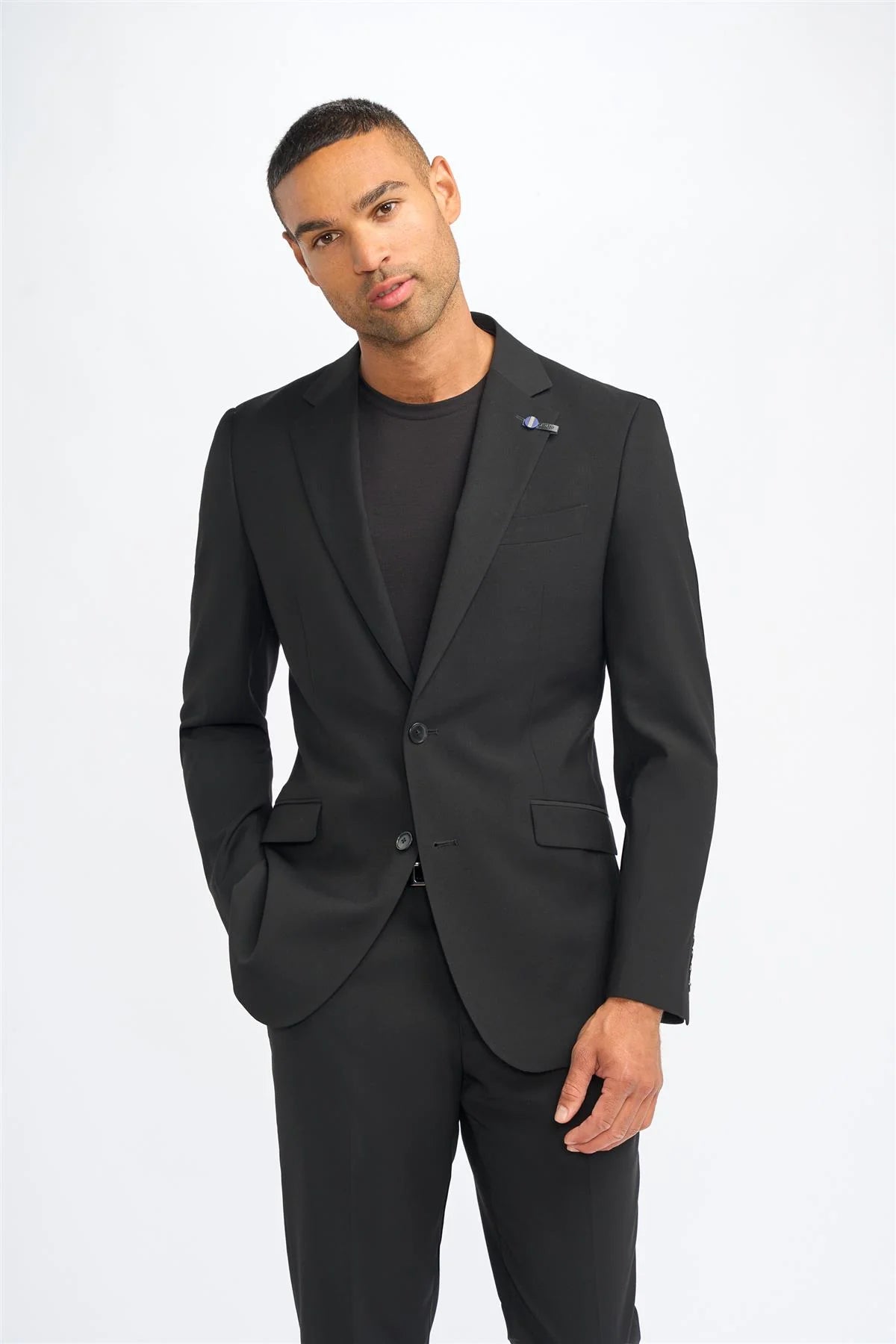 Malibu - Blazer noir pour homme, coupe ajustée