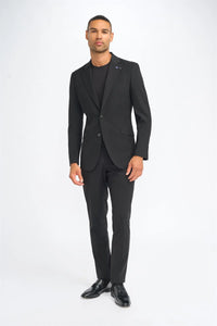 Malibu - Blazer noir pour homme, coupe ajustée