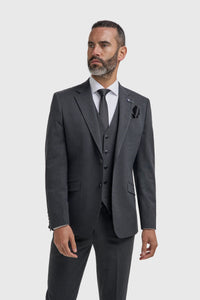 Malibu - Blazer texturé anthracite pour homme