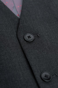 Malibu - Costume 3 pièces gris anthracite texturé pour homme