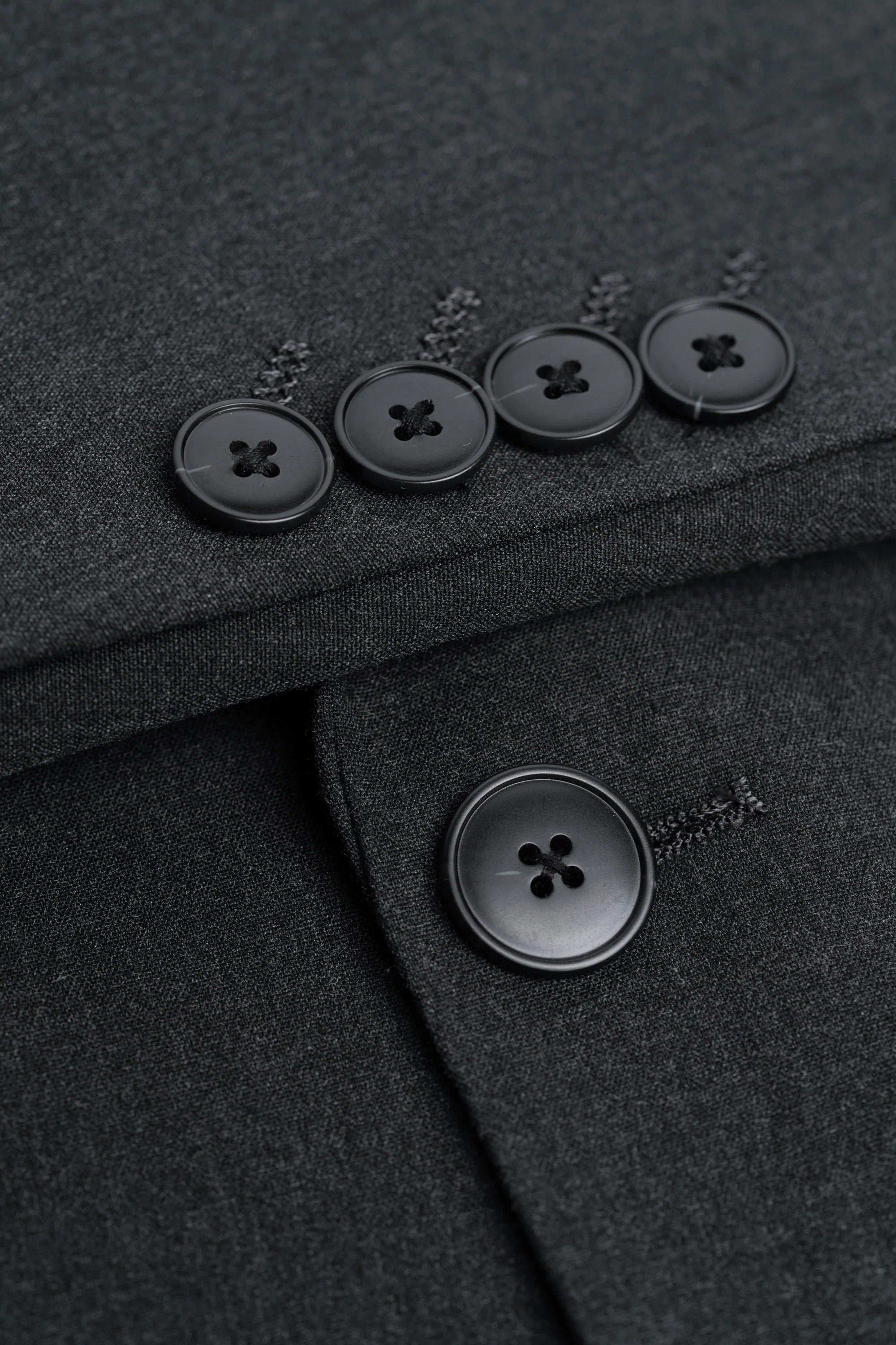 Malibu - Costume 3 pièces gris anthracite texturé pour homme