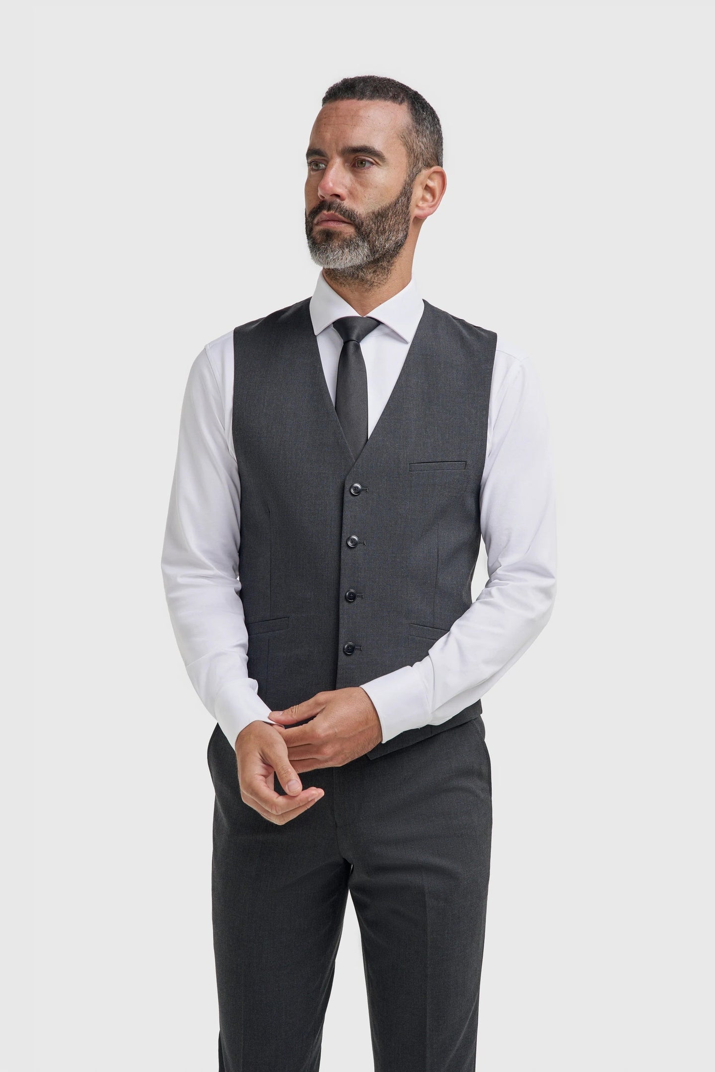 Malibu - Gilet texturé anthracite pour homme