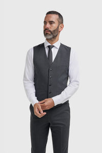 Malibu - Gilet texturé anthracite pour homme