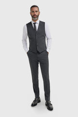 Malibu - Gilet texturé anthracite pour homme