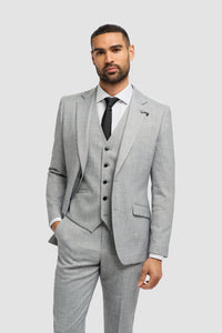 Malibu - Blazer gris pour homme, coupe ajustée