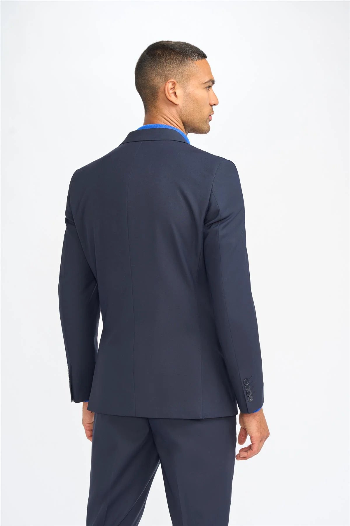 Malibu - Blazer bleu marine pour homme, coupe ajustée