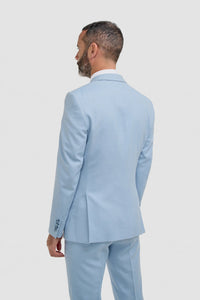 Malibu - Costume 3 pièces texturé bleu ciel pour homme