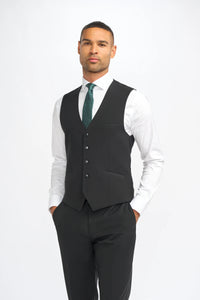 Malibu - Men's Black 3 Piece Tailored Fit Suit
