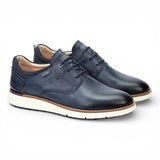 Manacor - Baskets montantes en cuir bleu pour homme