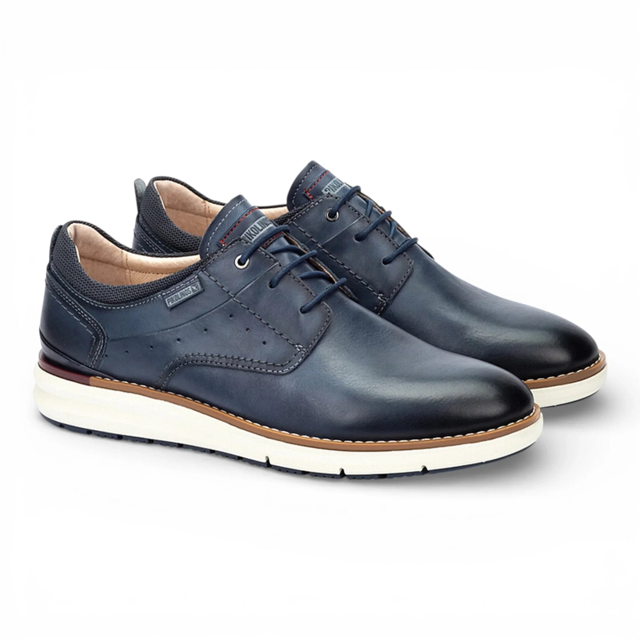 Manacor - Baskets montantes en cuir bleu pour homme