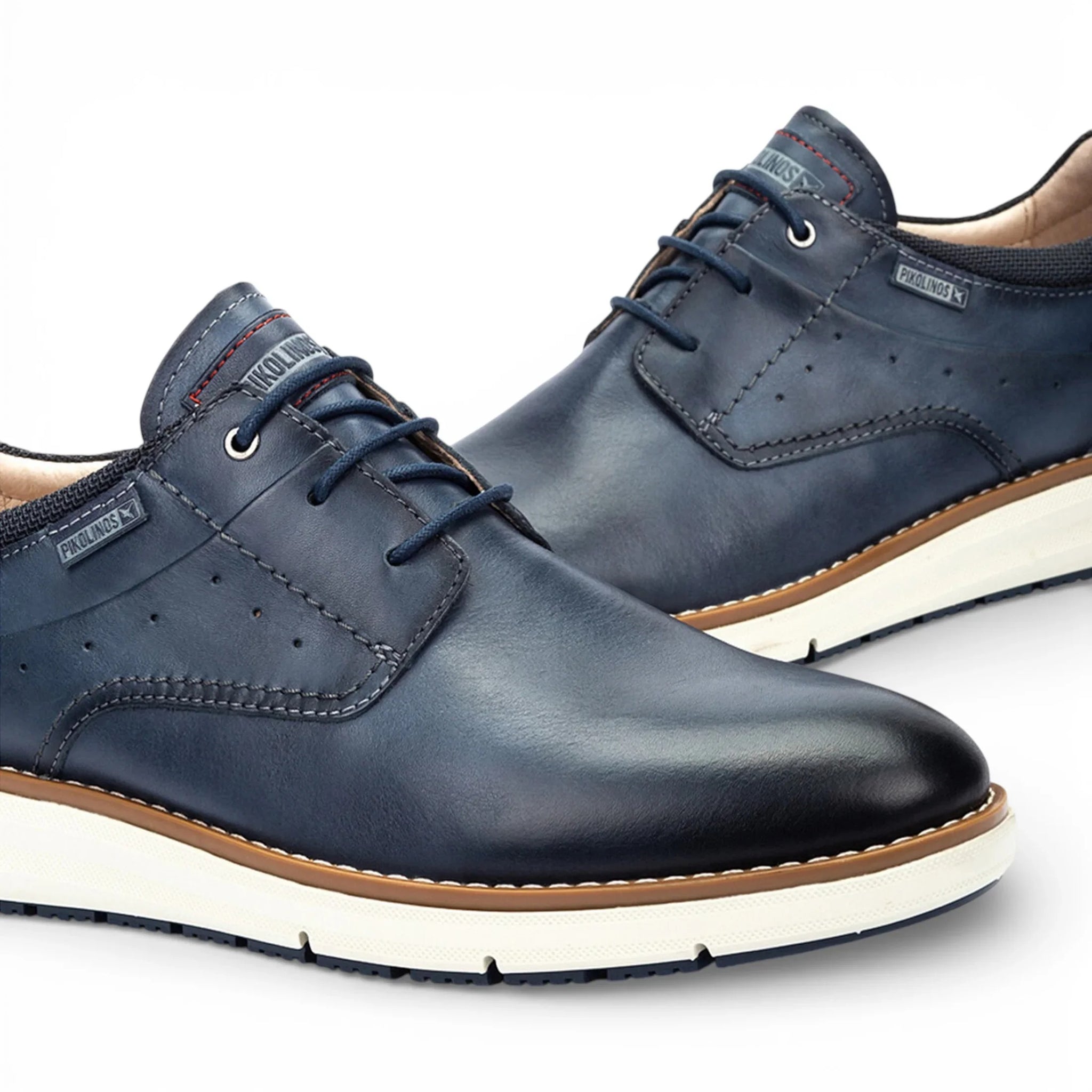 Manacor - Baskets montantes en cuir bleu pour homme