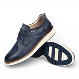 Manacor - Baskets montantes en cuir bleu pour homme