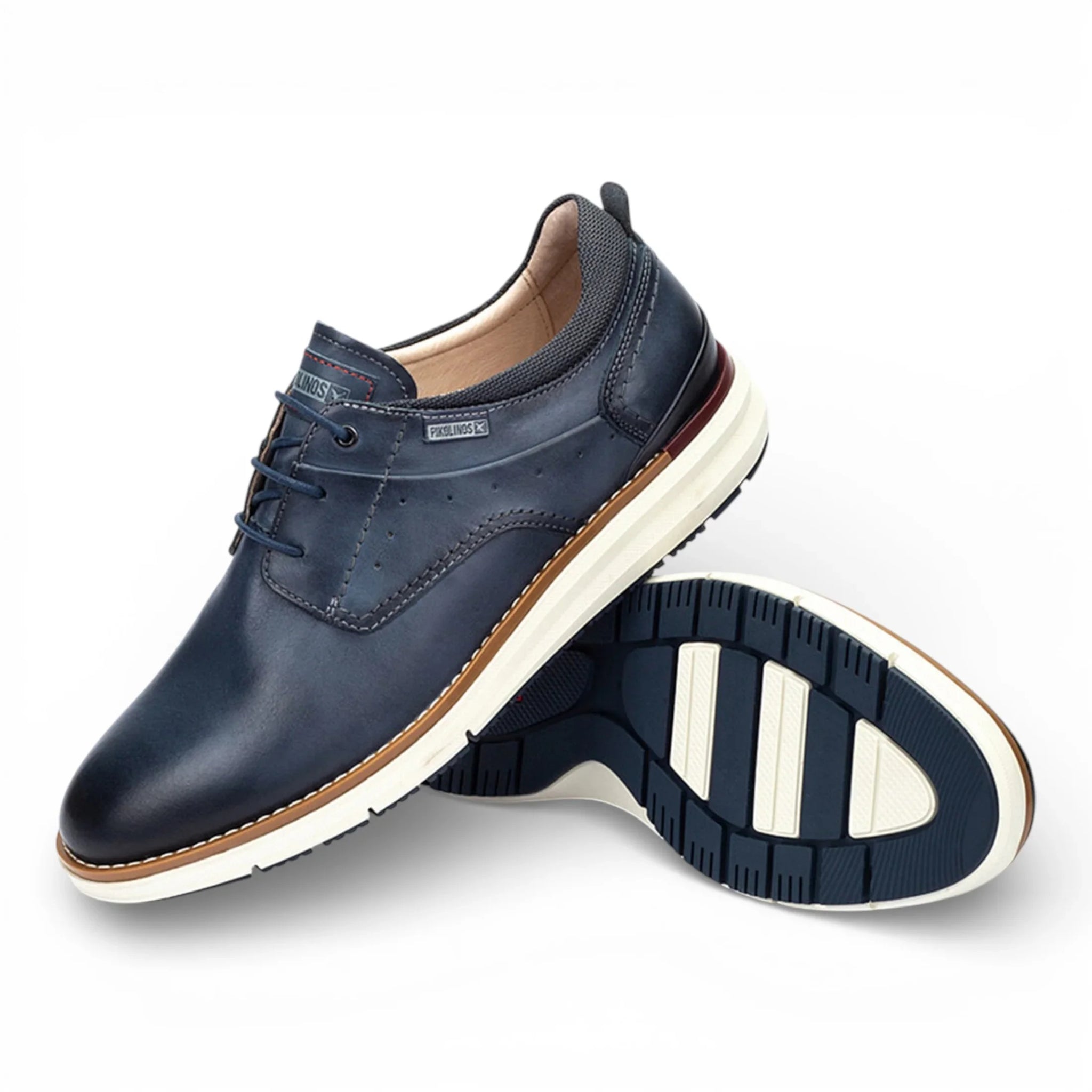 Manacor - Baskets montantes en cuir bleu pour homme