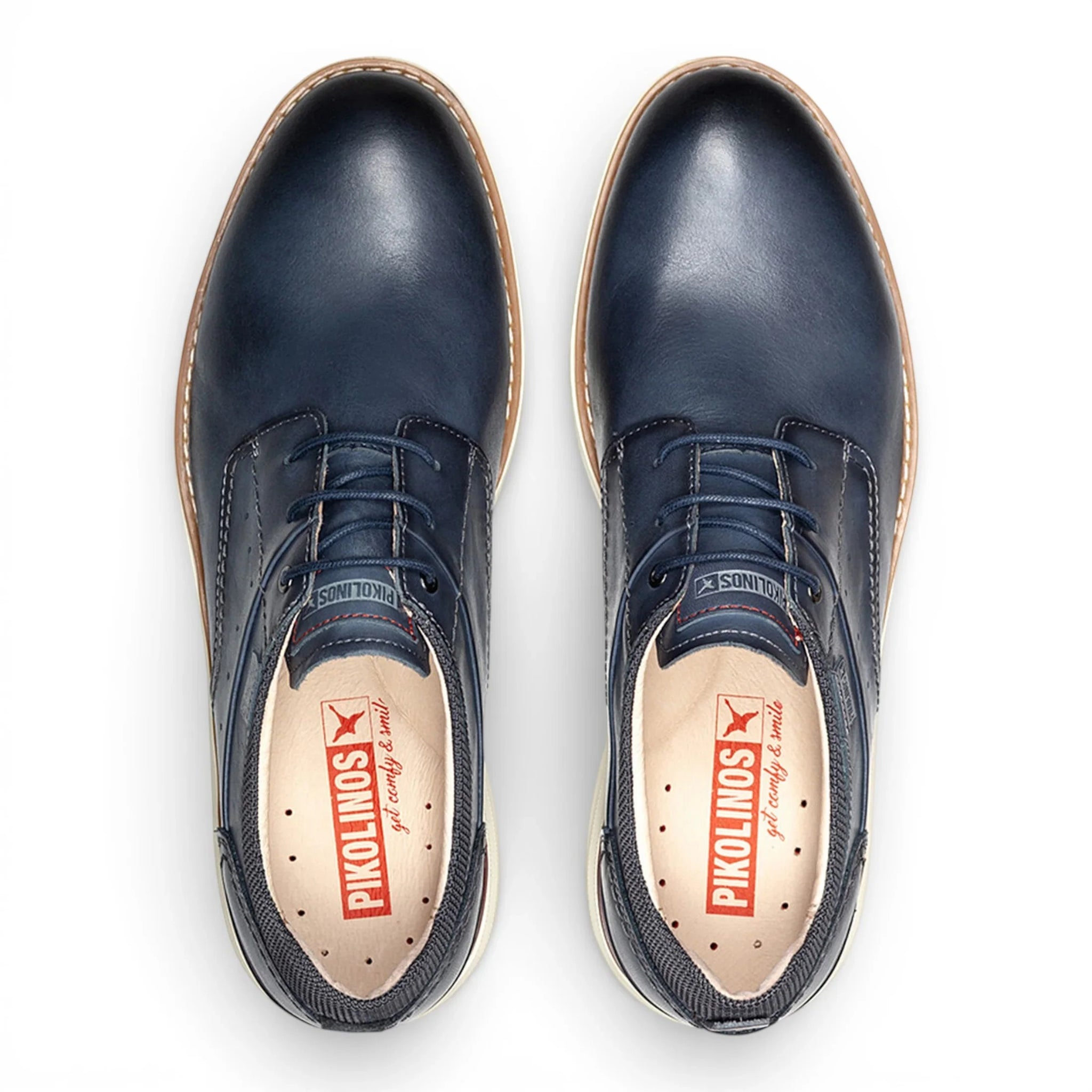 Manacor - Baskets montantes en cuir bleu pour homme