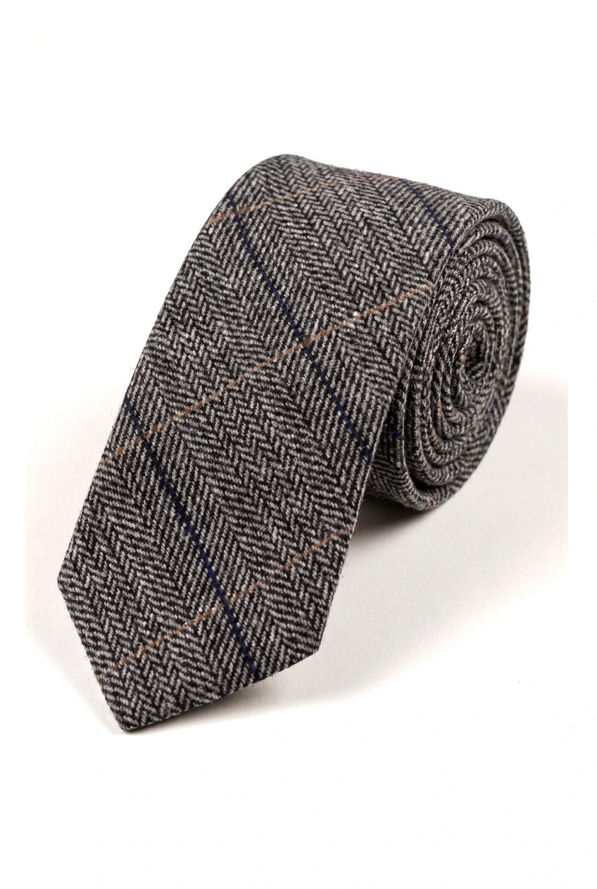 Cravates Marc Darcy pour homme en tweed à chevrons texturé, style classique vintage rétro DX7