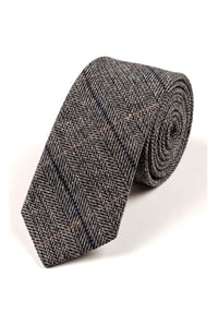 Cravates Marc Darcy pour homme en tweed à chevrons texturé, style classique vintage rétro DX7