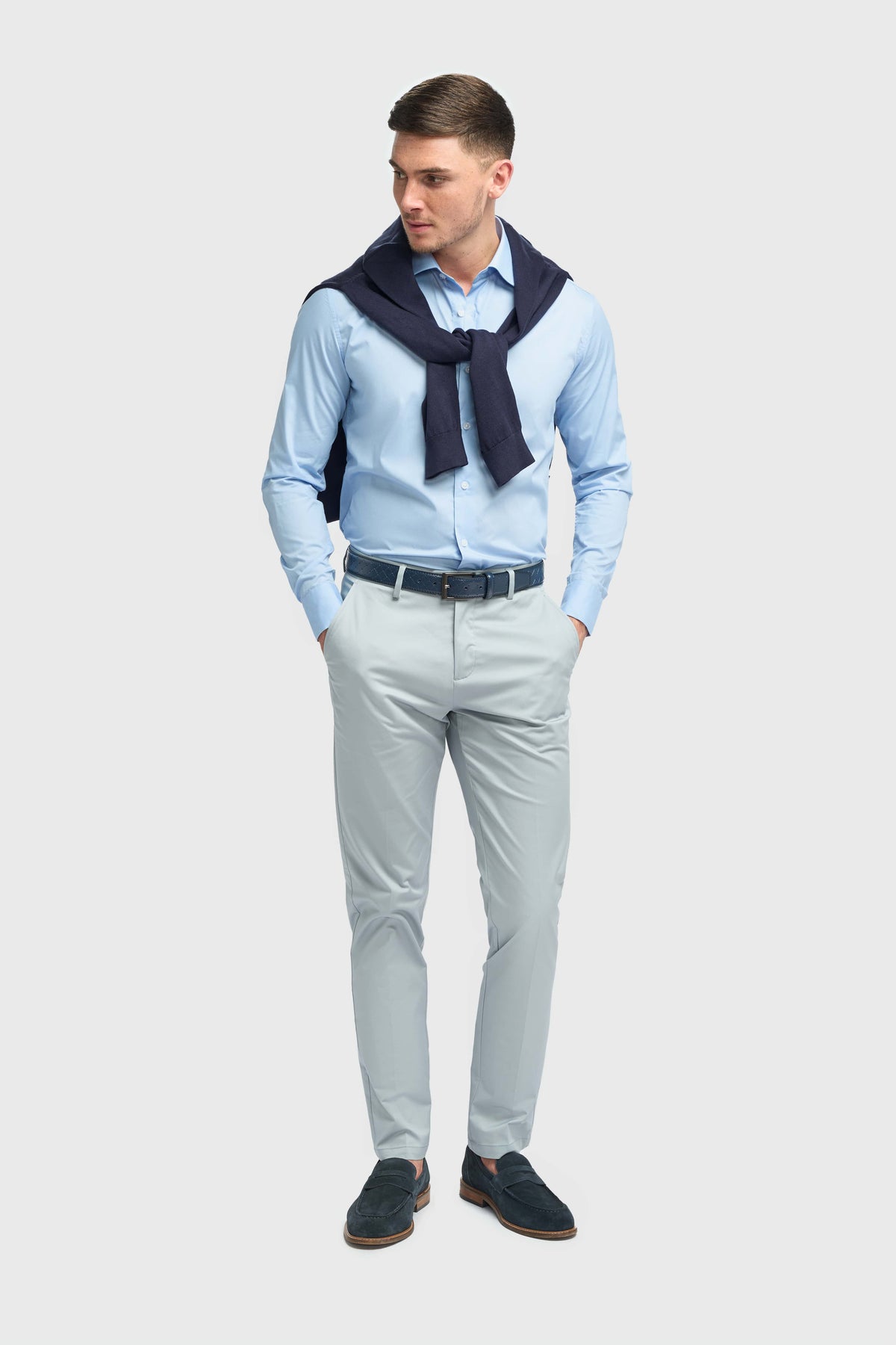 Pantalon d'été bleu clair pour homme Mario