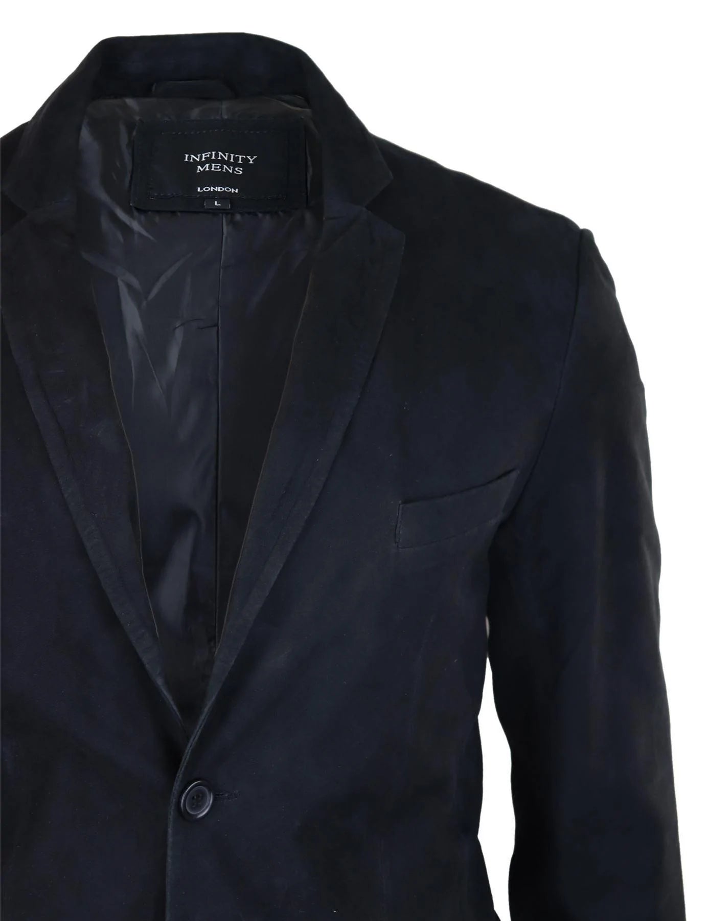 Mens Genuine Suede Blazer Style Jacket Leather Mens Classic VIntage Smart Casual Black