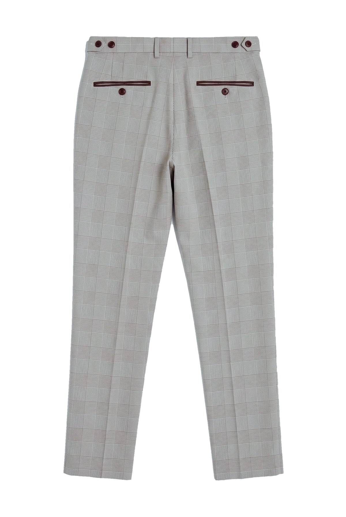 Pantalon à carreaux beige pour homme Mark