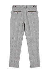 Pantalon à carreaux beige pour homme Mark