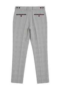 Pantalon à carreaux beige pour homme Mark