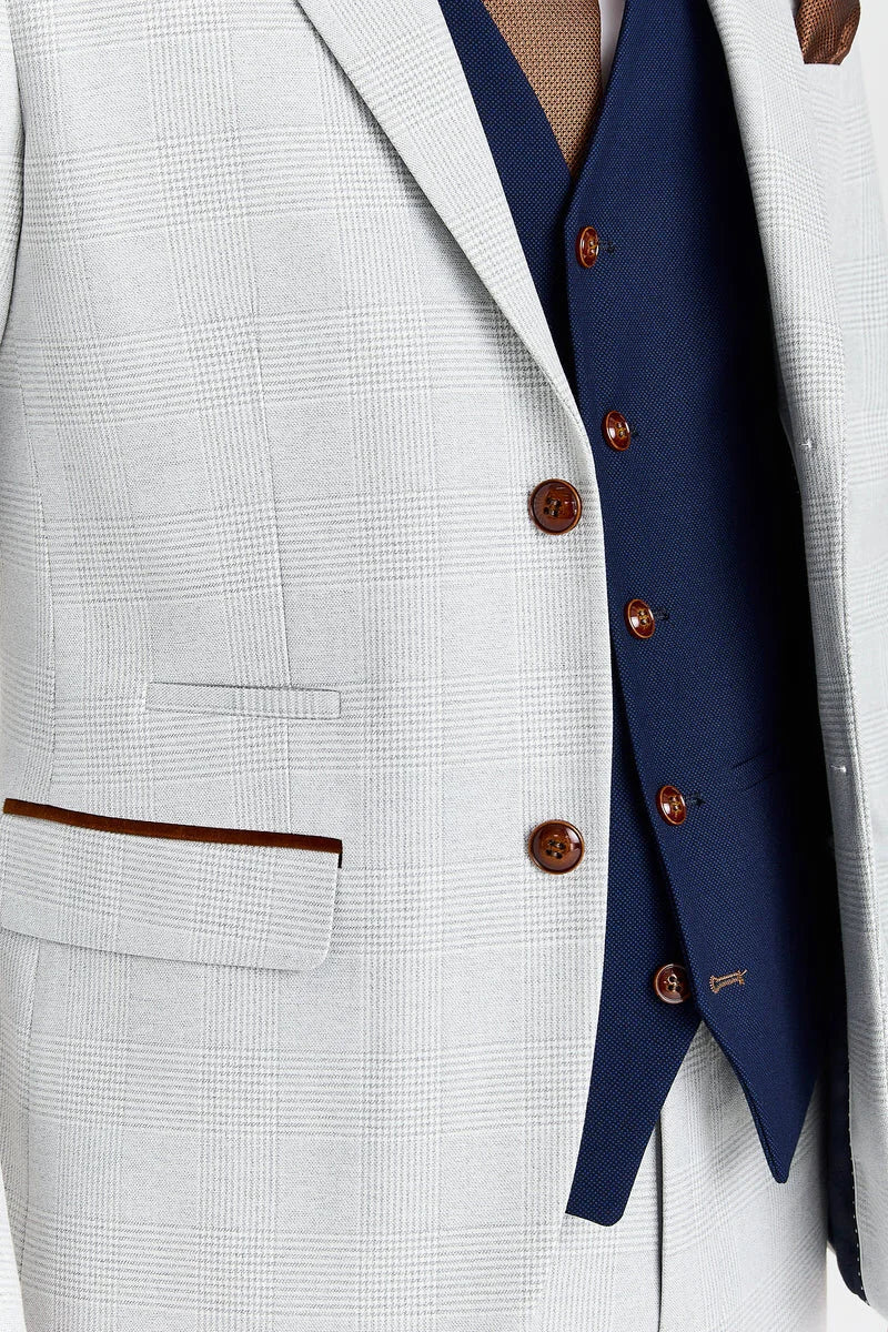 Costume Mark Stone avec gilet bleu marine Mayfair contrastant