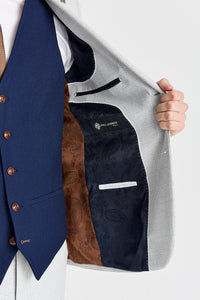 Costume Mark Stone avec gilet bleu marine Mayfair contrastant