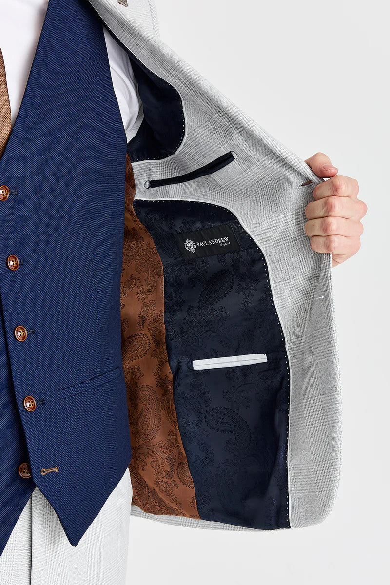 Costume Mark Stone avec gilet bleu marine Mayfair contrastant