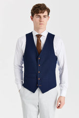 Costume Mark Stone avec gilet bleu marine Mayfair contrastant