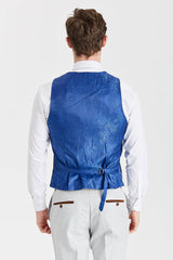 Costume Mark Stone avec gilet bleu marine Mayfair contrastant