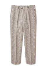 Mayfair - Pantalon habillé beige à motif œil-de-perdrix pour homme