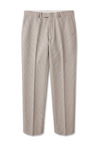 Mayfair - Pantalon habillé beige à motif œil-de-perdrix pour homme