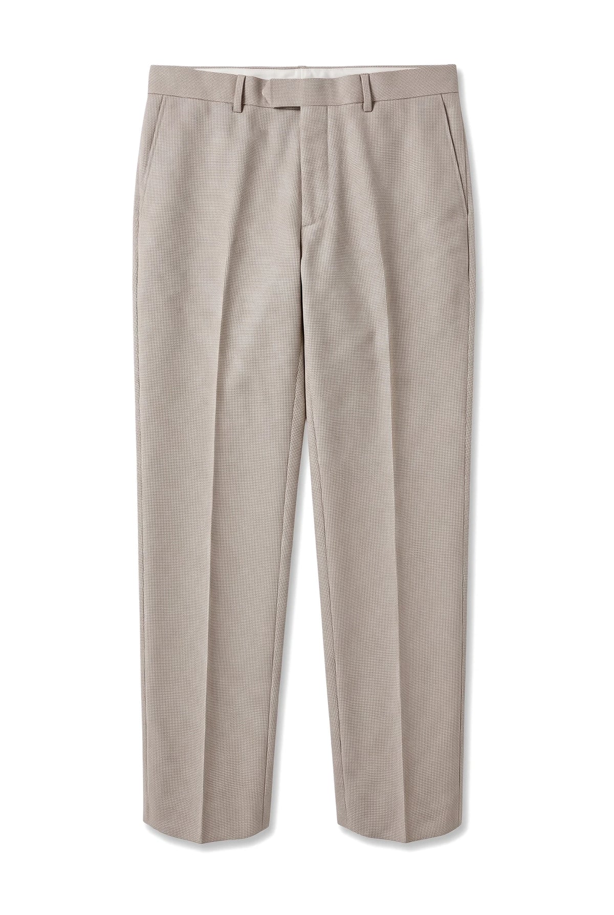 Mayfair - Pantalon habillé beige à motif œil-de-perdrix pour homme