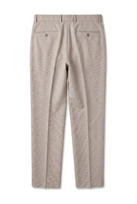 Mayfair - Pantalon habillé beige à motif œil-de-perdrix pour homme