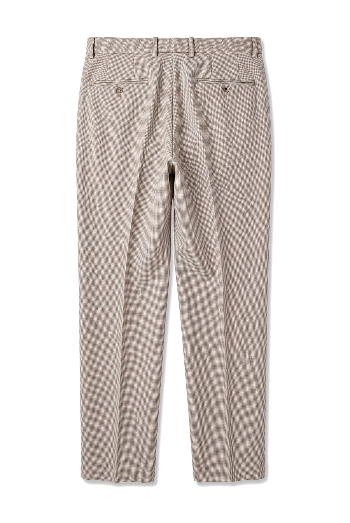 Mayfair - Pantalon habillé beige à motif œil-de-perdrix pour homme