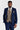 Costume Mayfair bleu marine texturé avec gilet contrastant en tweed Harris marron