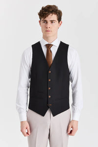 Costume Mayfair Stone texturé avec gilet noir contrastant